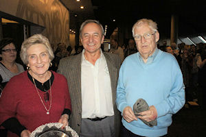 Jeannette Collins, George Bilski and Barry Noble (Seniors Pairs Runners Up)